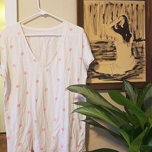 White and Pink Merona Elephant T-Shirt